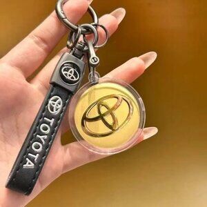 18K Gold Car Key Chain with Mercedes-Benz &Toyot Logos - Premium Car Accessories